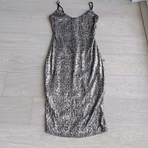 Bebe metallic sequin snakeskin dress - Picture 3 of 6